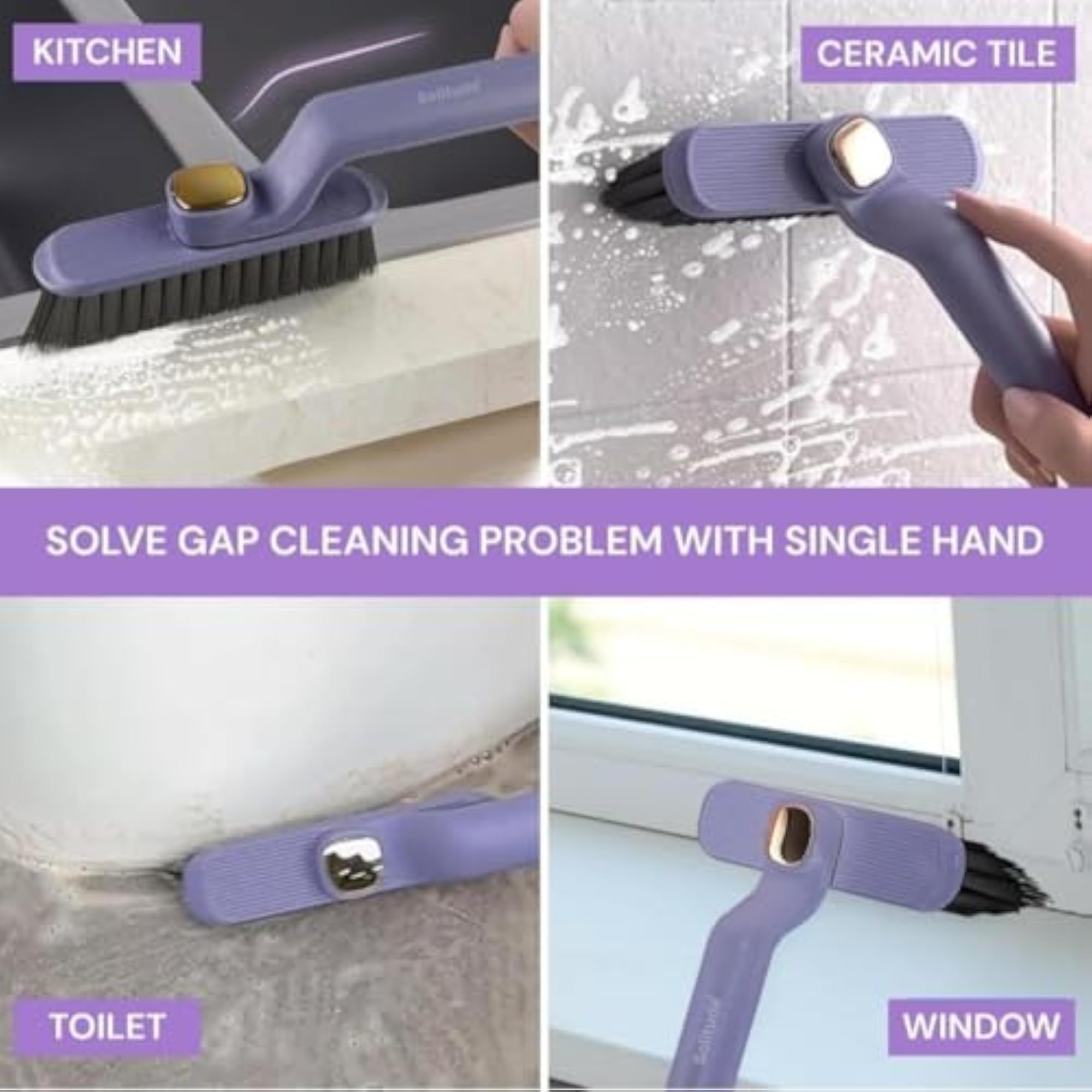 2-in-1 Function Rotating Crevice & Gap Cleaning Brush