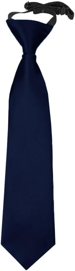 DQT Plain Satin Easy to Wear Elastic Pre-tied Tie for Boys (2-7 Years Old)
