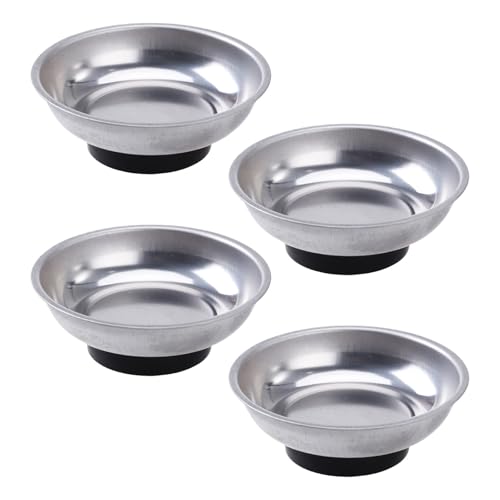 Cuencos magnéticos de acero inoxidable Operitacx de 3 pulgadas con base protectora suave 2
