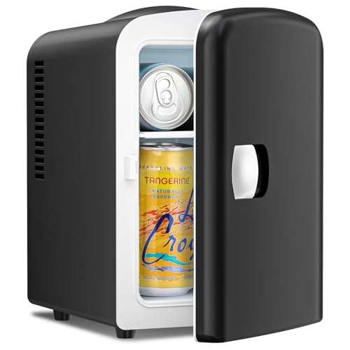 Image of Antarctic Star 4L /6 Can Portable Compact Refrigerator for Bedroom,Car,Office & Dorm,Small Cooler for Food /Drinks /Skin Care,AC /DC, Black