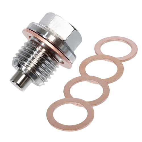M14x1.5 Magnetic Oil Drain Plug – Stainless Steel Oil Pan Drain Plug with 5PCS Copper Crush...