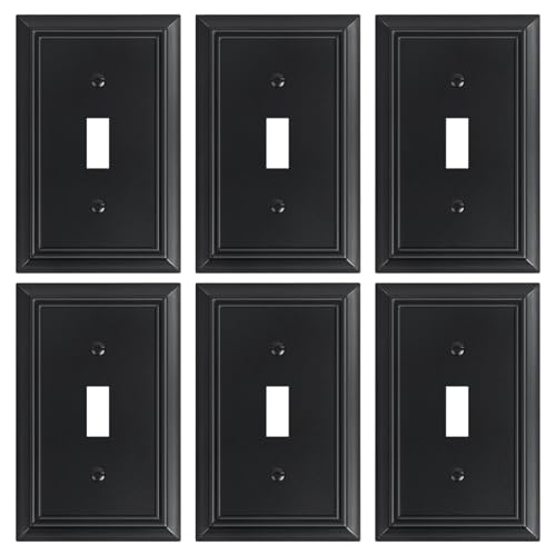 6-Pack Natural Bamboo Fiber Single Toggle Light Switch Cover Plate