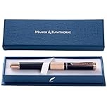 Manor & Hawthorne Elegant Ballpoint Pen | Sleek Black Finish with Luxury Box | Smooth Ink Flow, Refillable, & Instant Writing | Gift for Business, Office, Anniversaries, and Special Occasions