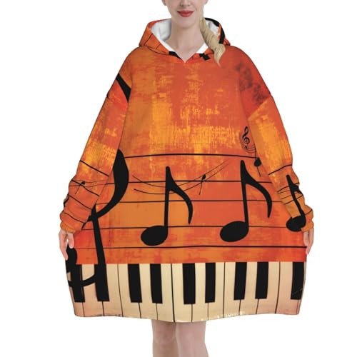 Couverture à capuche note de musique cadeau parfait pour adulte passionné