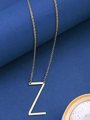 Image of Yellow Chimes Fashion Stainless Steel Gold Plated Initial Letter Pendant for Women and Girls