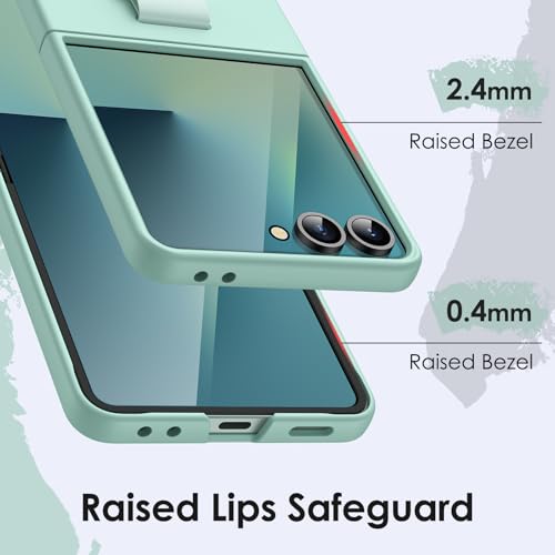 JETech Case for Samsung Galaxy Z Flip 7 2025 with Ring, Hard PC Slim Shockproof Anti-Scratch Protective Phone Cover (Mint) by JETech - Used condition - Image 6