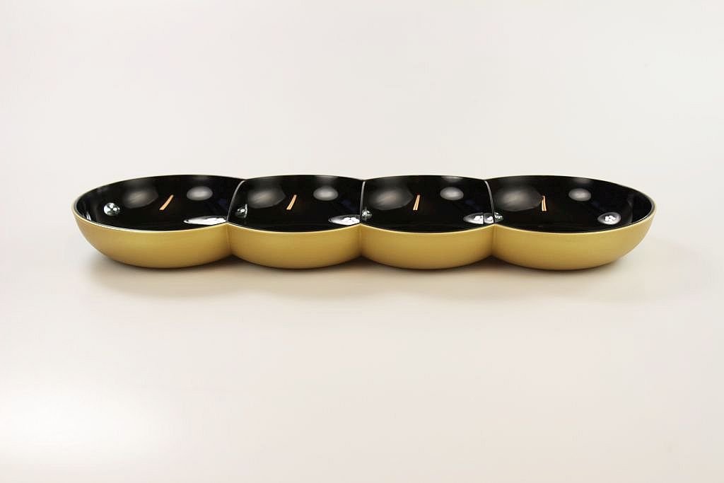 TUPPERWARE Allegra Perle schwarz gold Servierschale Servierschalenquartett