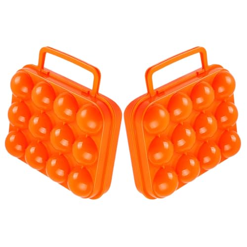 CALLARON Set 2 Pezzi Portauova da Viaggio 12 Uova in Plastica Chiusura Sicura, Contenitore Portatile Impilabile per Campeggio, Frigorifero e Picnic All’aperto