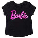 Barbie Big Girls T-Shirt Logo Black/Pink 10-12