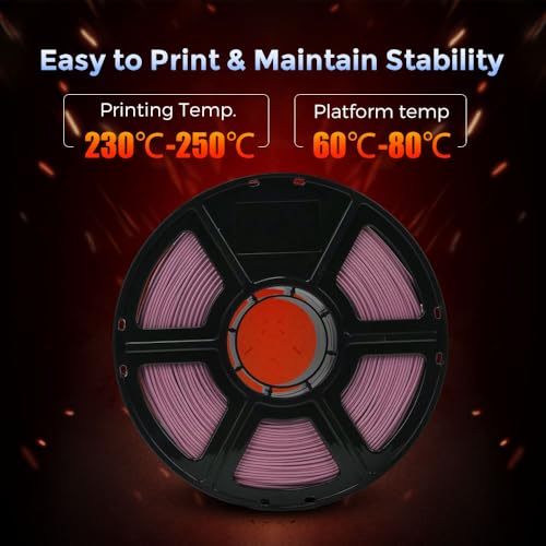 Image of FLASHFORGE Carbon Fiber PETG Filament 1.75mm, Carbon Fiber PETG 3D Printer Filament, 1KG Spool Dimensional Accuracy + /- 0.02mm, Lightweight & Heat-Resistant & Moisture Free (Dusty Pink)