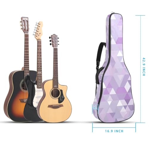 Housse guitare acoustique imperméable 41" | Motif géométrique violet avec protections