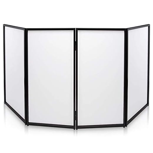 Happybuy DJ Event Facade White and Black Scrim Metal Frame Booth DJ Facade Equipment with Travel Bag Case