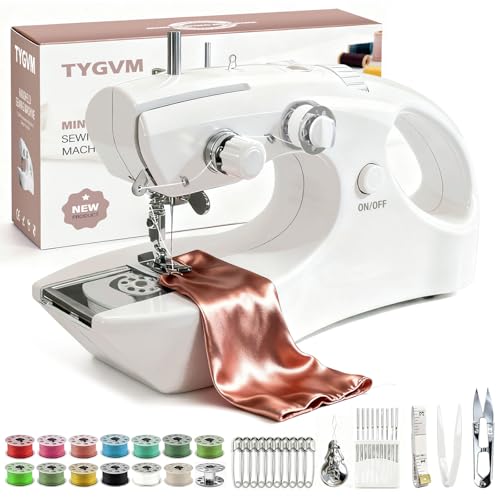 Portable Cordless Handheld Sewing Machine, 2 Modes for Two-Thread Stitching. Ideal Sewing Machine for Beginners. Mini for Home, Travel, DIY, Mending (Bright White)