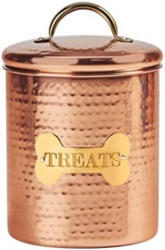 Amici Pet King Charles Medium Amici Home Dog Treats Canister-38, Medium/38 oz, Copper