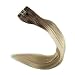 Full Shine 20" 7 Pcs 120 Gram Color 6B Fading to 613 Blonde Dip Dyed Hair Extensions of Remy Full Head Clip in Extensions Human Hair