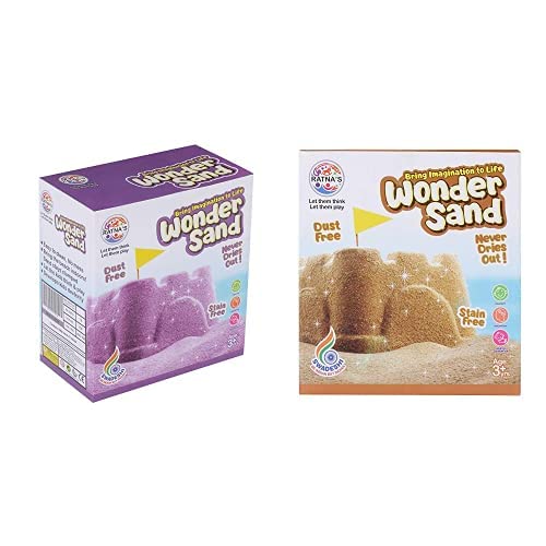 RATNA'S Wonder Sand with Tray for Play - Smooth Sand for Kids (Purple & Brown 500 Grams)