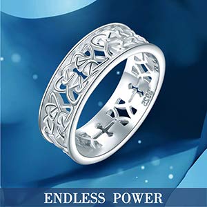Daochong Nickel-Free 925 Sterling Silver Irish Love Trinity Woven Celtic Knot Band Ring For Women Teen Girls, Size 6 (6) #TOP4