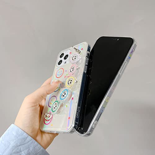 Cartoon Cute Smile Face Clear Phone Case Compatible With Iphone 14 Pro Max Chain Case Crystal Pretty Kawaii Smile Bracelet Soft Silicone Girly Shockproof Bumper Case For Iphone14 Pro Max 6.7Inch #TOP2