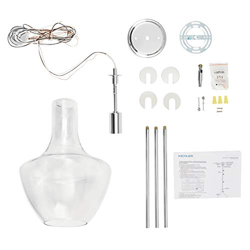 Kichler Everly 15.25" 1 Light Bell Pendant Clear Glass Chrome #TOP1