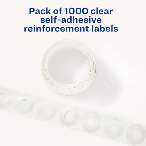 image for Avery Self-Adhesive Hole Reinforcement Stickers, 1/4
