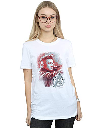 Image of Marvel Women's Avengers Endgame Hawkeye Brushed Boyfriend Fit T-Shirt White Small