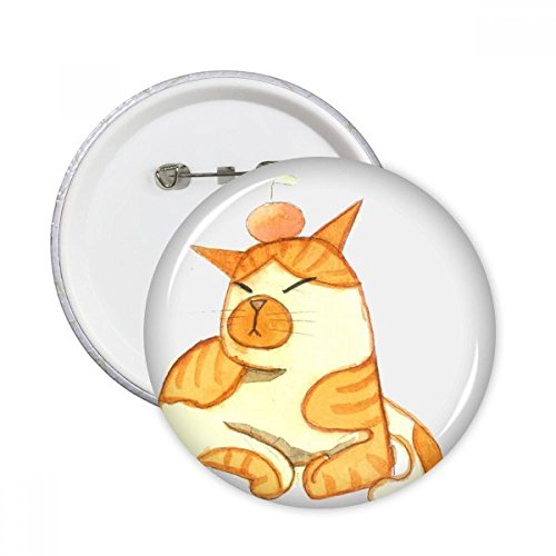 Badge chat aquarelle orange bouton décoration vêtements pins rond XXL multicolore DIYthinker 5pcs