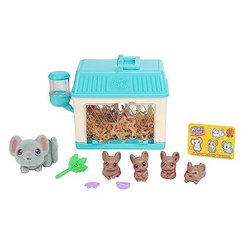 Little Live Pets Lil Mouse - Pacote de brinquedos de pelúcia, coleção familiar de peluche Mama Surprise Mama Mouse, presentes interativos da Páscoa para bebés e meninas, brinquedo para meninos com