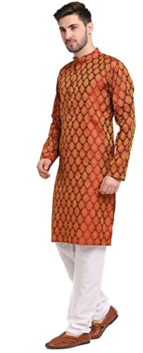 Maple Clothing Poly Silk Kurta Pajama for Men Indian Wedding Party Outfit Guest Wear2