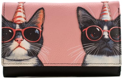 Sécurisez vos cartes avec le portefeuille en cuir anti-RFID Mala Leather Cool Cats noir