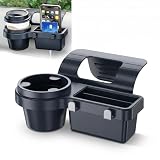 ekurfos Car Window Storage Organizer, Multifunctional Cup Holder & Phone Slot & Storage Box & Hook, ABS Anti-shake Hanging Extra Insert Holder, Interior Accessory for Cars SUVs Trucks (Black)