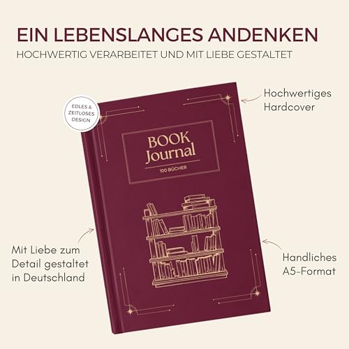 memoriecation Book Journal: Dein Lesetagebuch mit Platz für 100 Bücher - Buchjournal mit robustem Hardcover DIN A5 - Reading Journal, Lese Gadgets