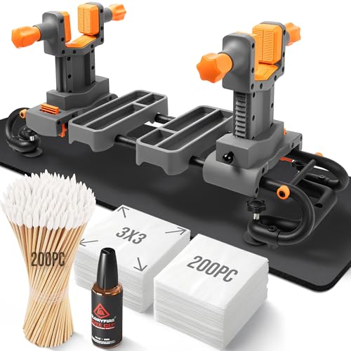 GLORYFIRE Adjustable Multi-Purpose Workstation Vise Stand, with Non-Slip Rubber Pads & Portable Mat, for Precision Maintenance, Repair and Crafting - Heavy Duty & Universal Clamp