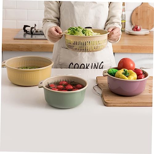 Cesta colador plástico doble capa para frutas y verduras miniatura 6