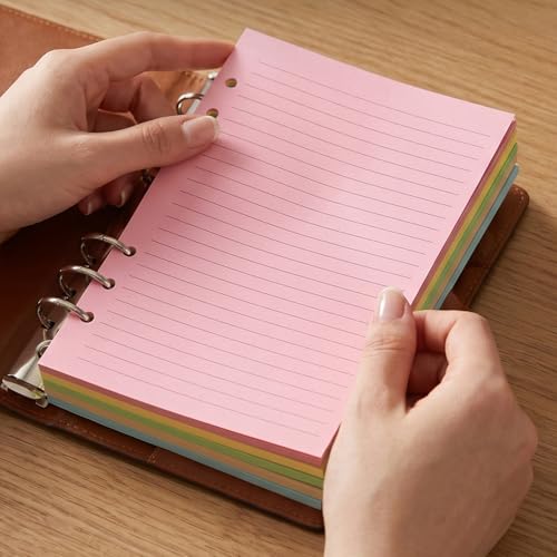Cuaderno de hojas sueltas tamaño A5 con papel de recambio para notas 6
