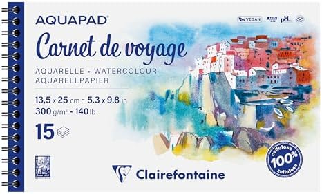 Papier Aquarelle 300g/m² 100% Coton - 60 Feuilles 12,7 X 17,8 Cm - Livre De Coloriage Pour Artistes, Enfants Et Étudiants