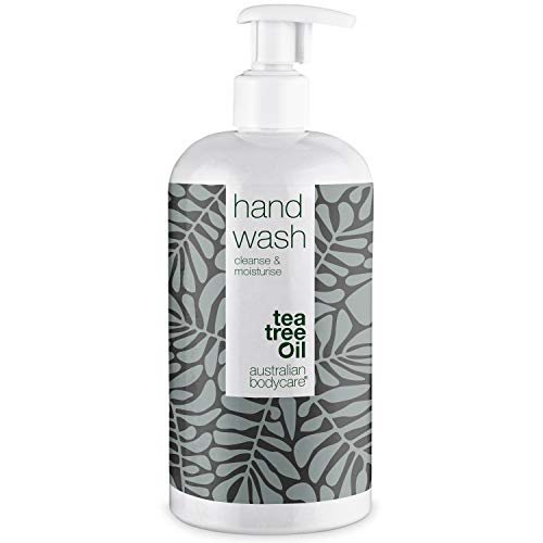 Australian Bodycare Hand Wash 500 ml, Sabão de mão Tea Tree Oil para uma limpeza eficaz de bactérias e sujidade, óleo de árvore de chá 100% natural, os nossos sabonetes líquidos hidratam as mãos