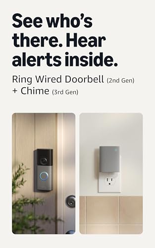 Image of Ring Wired Doorbell (newest model), Speckled Gray with Chime (newest model), White