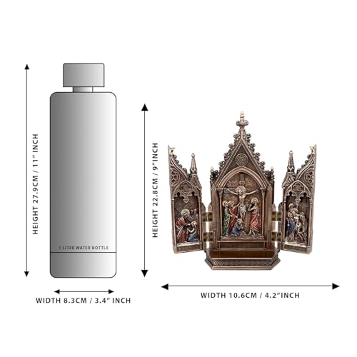 Image of Umi. Christ Statues Poly-Resin (Bronze Mix) Jesus Christ Nailed On The Cross Statue Decorative Church For Christian Home Decor Sculpture, Size 8 Inches