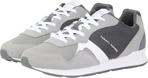 Tommy Hilfiger Herren Runner Sneaker Icon Mix aus Wildleder, Grau (Universal Grey), 45 – Ansicht 5