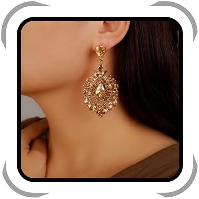 Dangling Crystal Earrings for Women Drop Crystal Pendant Earrings Chandelier Earrings Jewelry for Halloween Christmas Gift gold