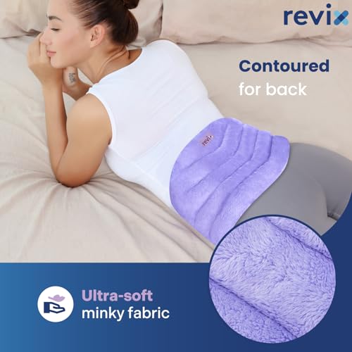 Image of REVIX Microwave Heating Pad for Back with Moist Heat, Extra Large Microwavable Heated Wrap for Lumbar, Waist, Stomach, Shoulder and Neck Hot or Cold Pack, Reusable, Portable