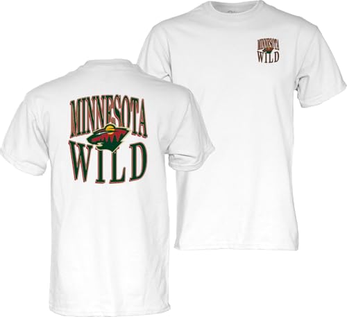 Minnesota Wild NHL Officially Licensed T-Shirt Front/Back White, Medium