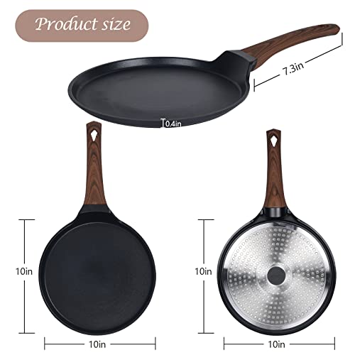 image for Vinchef Nonstick Crepe Pan, 10inch Skillet Pan for Dosa Tawa Omelette 
