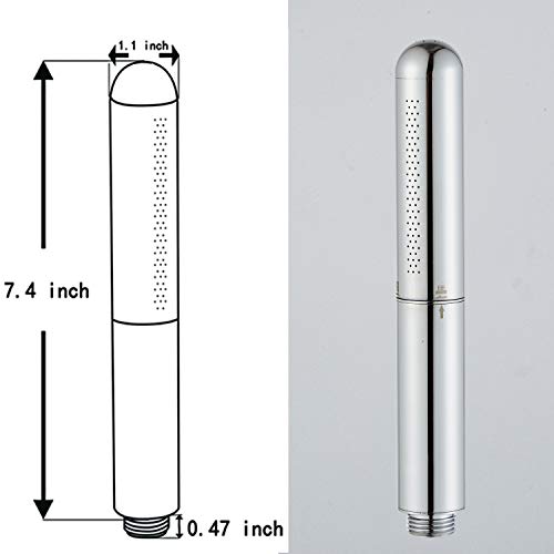 Handheld Showerhead Solid Copper Round Bar Bathroom Hand-Held Shower Head High Pressure Shower Heads Sprayer (Chrome) #TOP5