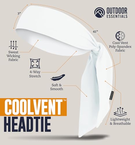 Image of OutdoorEssentials Tie Headband - Sweat-Wicking Running Headband - Hair Control Head Tie - Ninja Costume Accessories