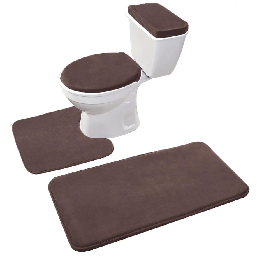 Lista de Tapetes para baños. 41 Madeals - Juego de 3 alfombrillas de baño de espuma viscoelástica y juego de 3 piezas, juego de alfombrillas de baño, juego de 2 piezas, tapa de inodoro y cubierta de depósito,...