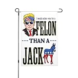 Lieber Einen Verbrecher Als Einen Vollidioten Wählen – Lustige Wahl Flaggen Doppelseitig Flagge Wetterbeständige Gartenflaggen Für Drinnen Rasen Draußen 30X45cm