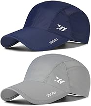 2-Pcs Baseball Cap Quick Dry Breathable, Men Women Fashion Lightweight Foldable Sun Hats for Outdoor Sports, Adjustable Baseball Cap for Running Hiking Unisex