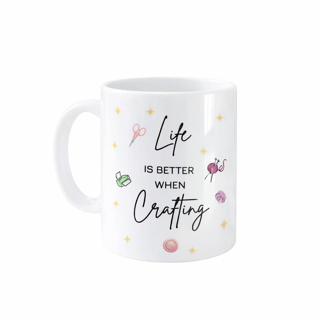 UNIQUEPGIFTS Life is Better When Crafting Mug, Craft Lover Keepsake