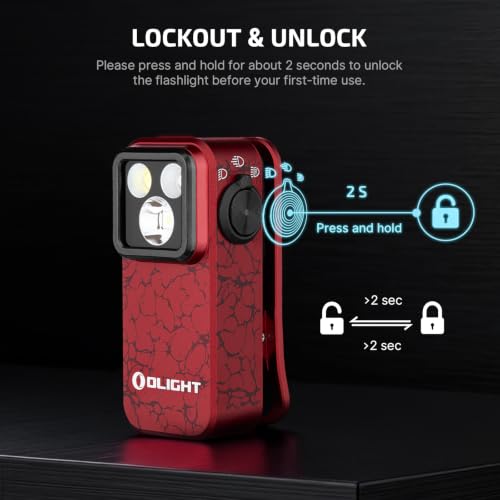 Image of OLIGHT Oclip Pro EDC Flashlight Clip-on Light, Rechargeable 500 Lumens with Three Lighting Solutions Type-C Charging, Magnetic Flash Lights for Signaling, Cycling, Outdoor or Indoor Use (Crackle Red)
